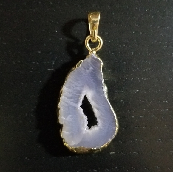 Natural Agate Drusy Necklace - Picture 5 of 9